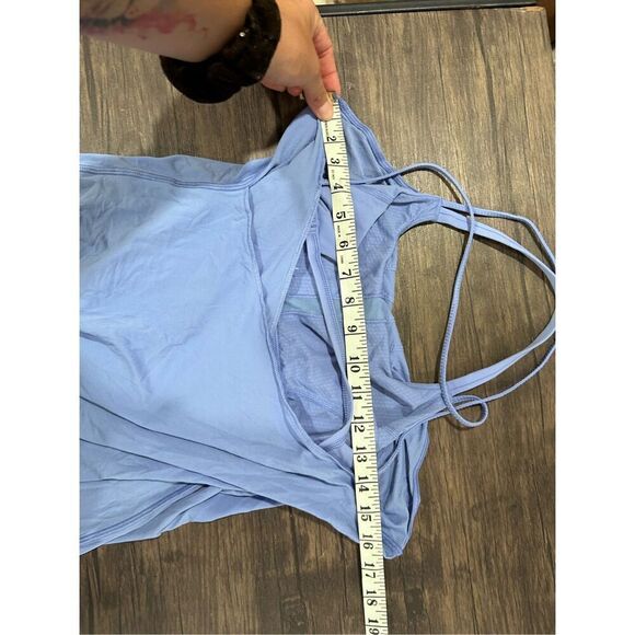 Lululemon Pleated Sleeveless Halter Neck Flow and Go Active Tank Top Blue Size 8 - Picture 8 of 8